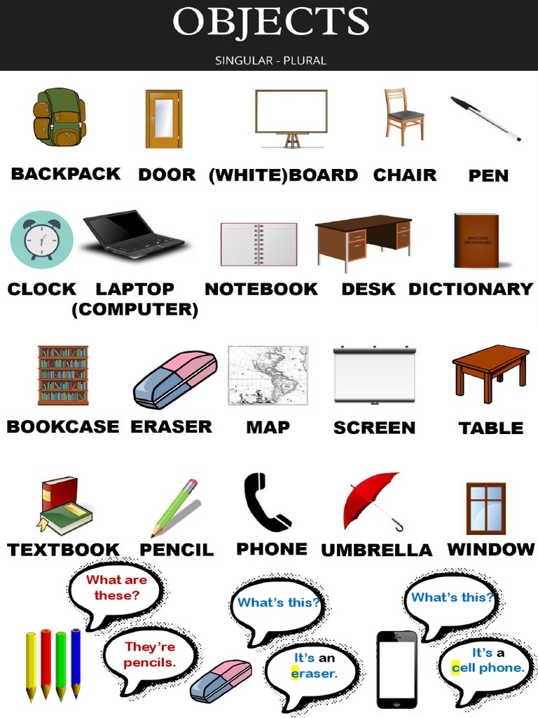 English Vocabulary Objects PDF
