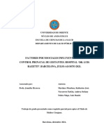 Factores Psicosociales Influyentes en El Control Prenatal de Gestantes. Hospital "Dr. Luis Razetti". Barcelona, Julio-Agosto 2021 PDF