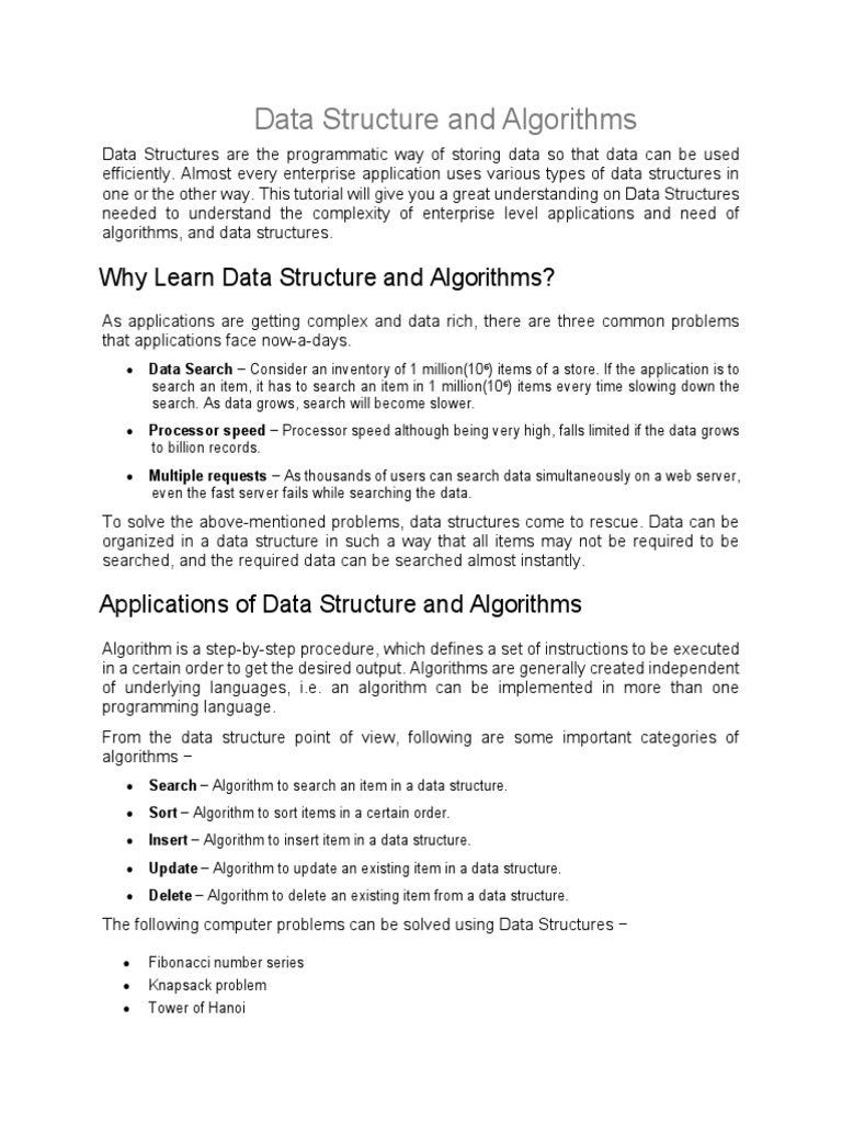 Intro To Data Structure and Algorithms | PDF | Data Type | Algorithms