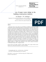Utilization of Paper Waste Sludge in The Biulding Construction Industry PDF