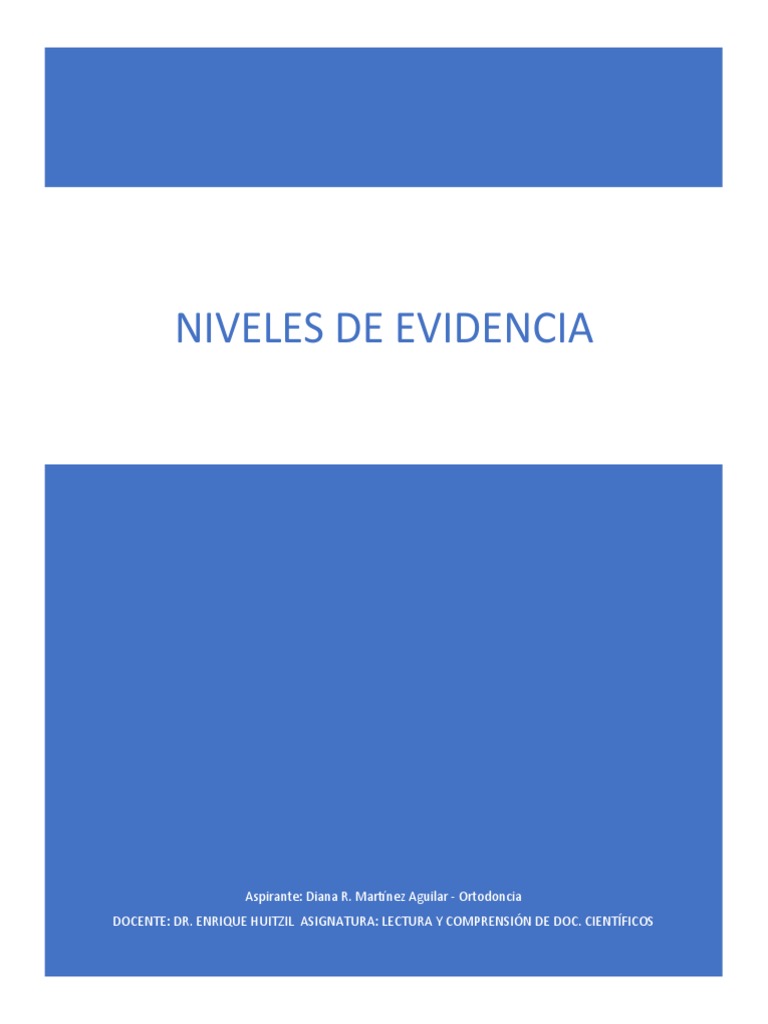 Niveles y Grados de Evidencia Científica | PDF