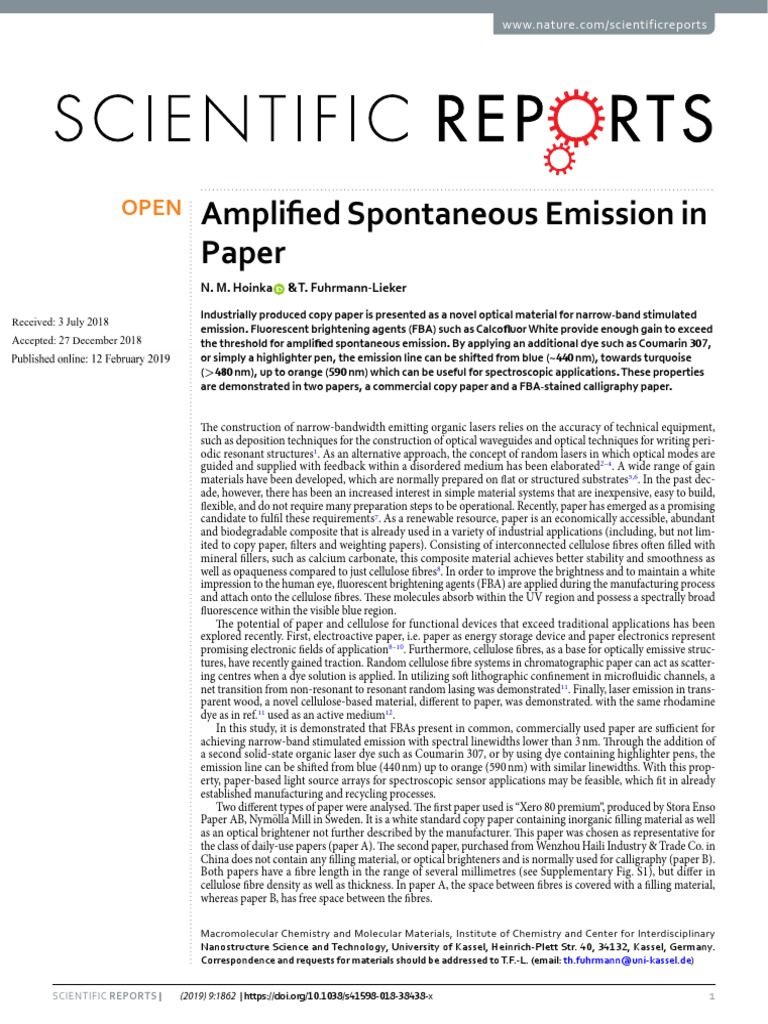 Amplified Spontaneous Emission PDF