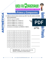 Actividades de Numeros Primos y Compuestos para Quinto de Primaria