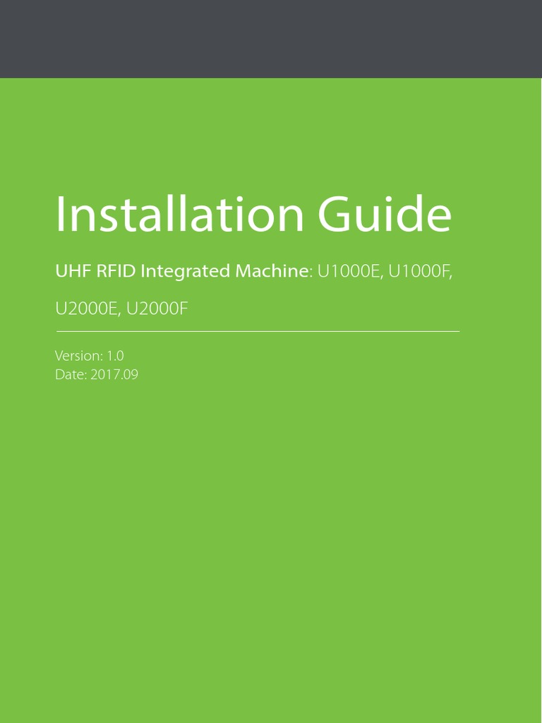 UHF RFID Installation Guide: U1000E/F, U2000E/F | PDF