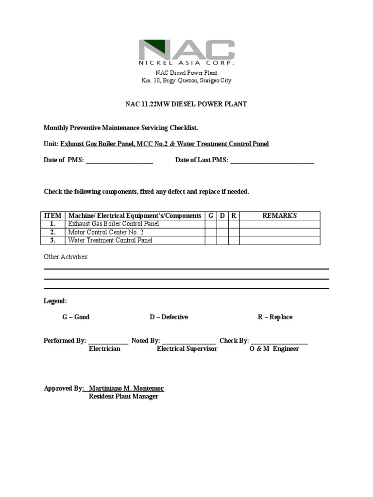 Exhaust Gas Boiler Panel, MCC No. 2 & Water Treatment Room.docx PDF