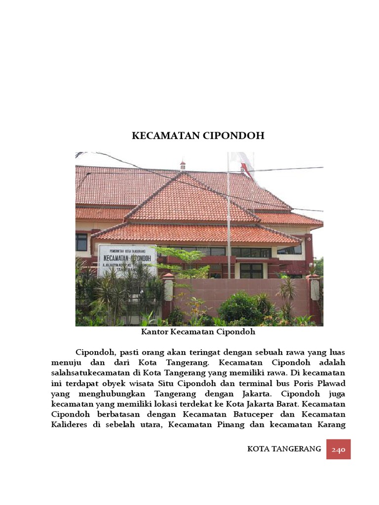 Kecamatan Cipondoh | PDF