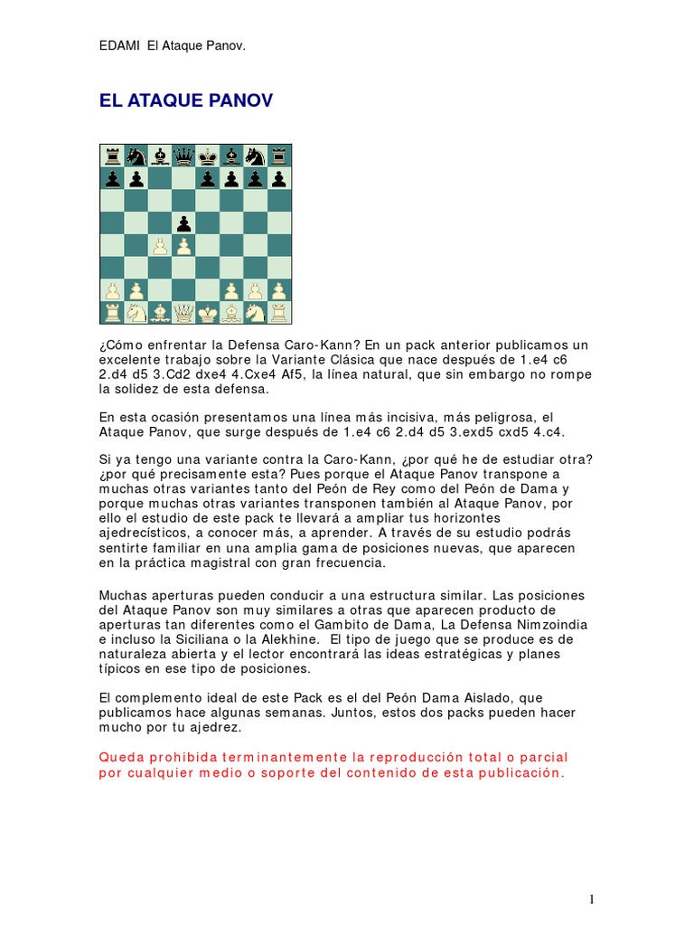 Edami El Ataque Panov PDF | PDF | Aperturas de ajedrez | Juegos de mesa ...