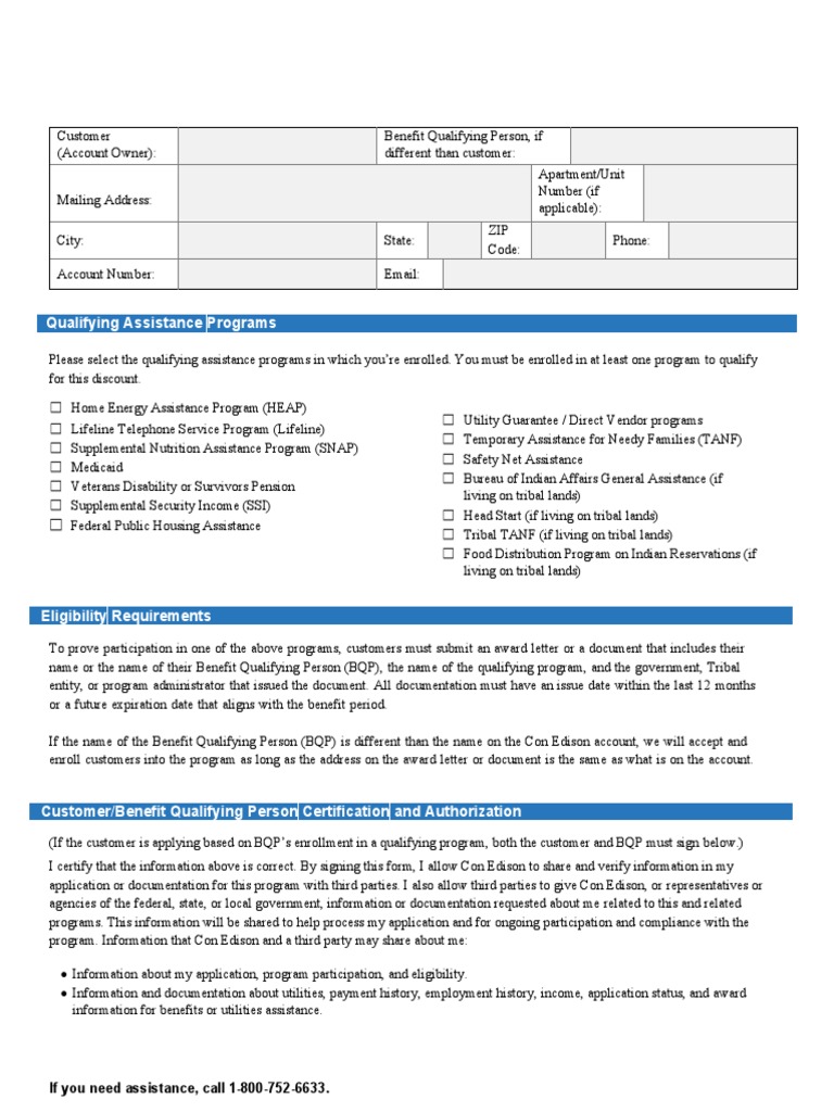 Con Edison Energy Affordability Application | PDF | Supplemental ...