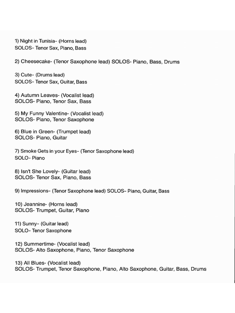 5518 Roosevelt Setlist PDF