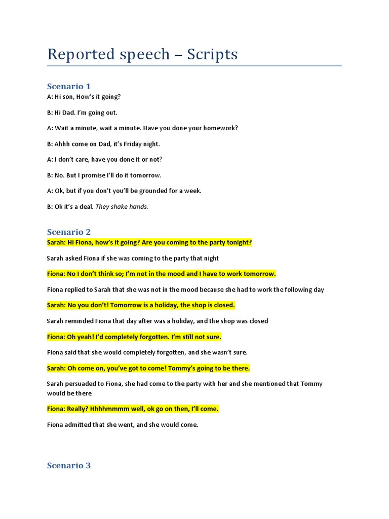 ReportedSpeechScript1 (Sofia) PDF