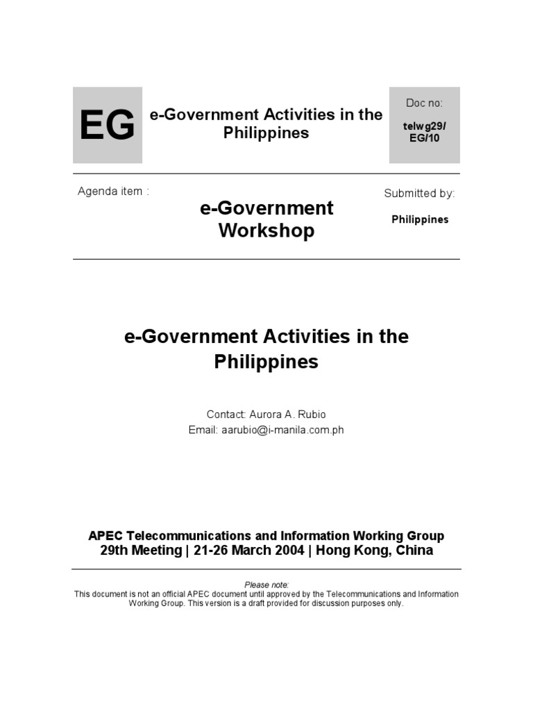 E-Government Initiatives in the Philippines | PDF | E Government | E ...