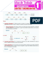 Sucesiones Crecientes y Decrecientes para Primer Grado de Primaria PDF