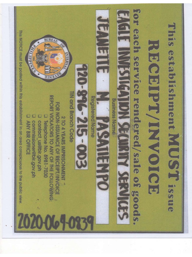 11 Bir Receipt PDF PDF