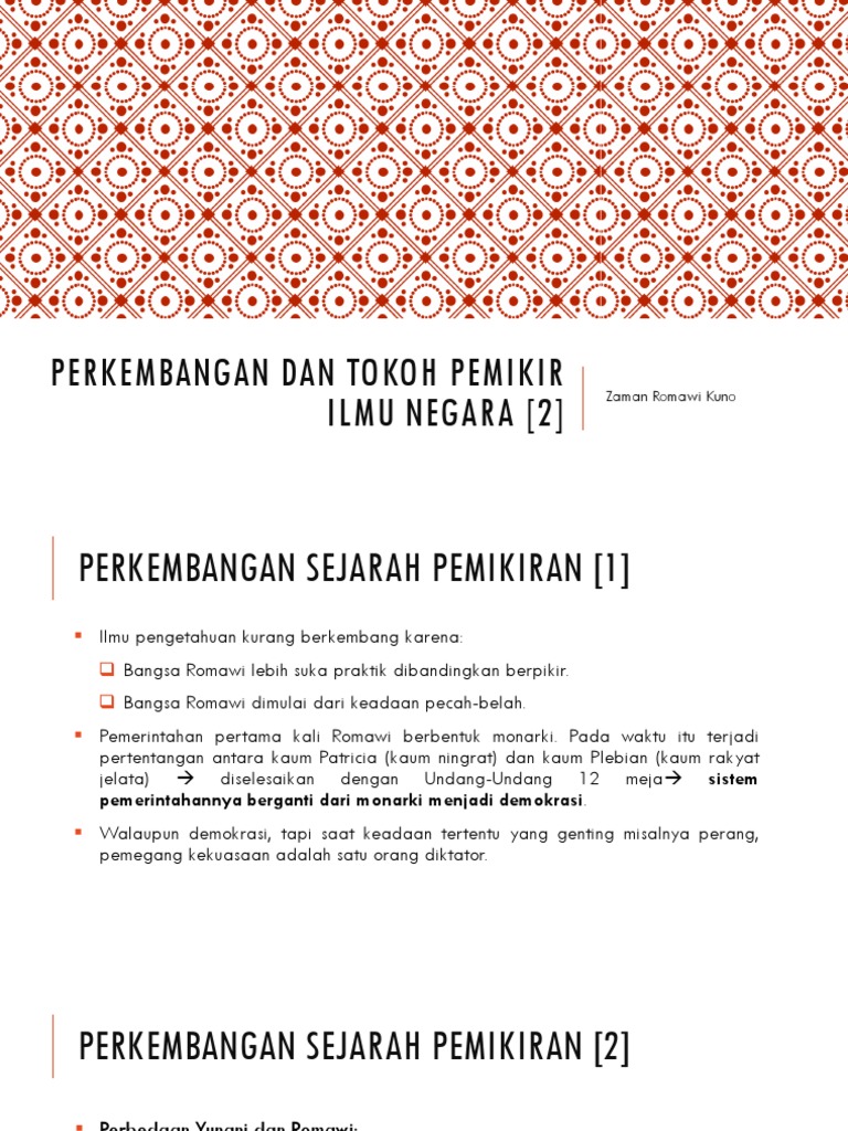 03 Perkembangan Dan Tokoh Pemikir Ilmu Negara - Zaman Romawi Kuno | PDF