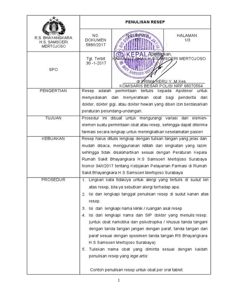Penulisan Resep | PDF