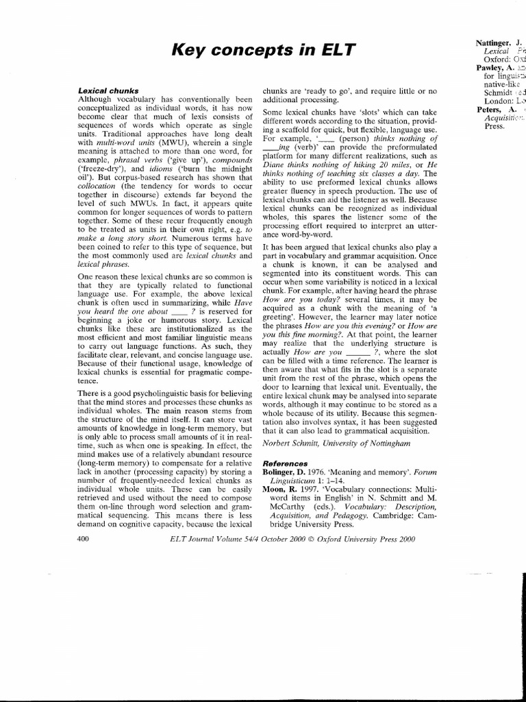 Lexical Chunks Pdf _ What does the lexical approach look like? – WEZC