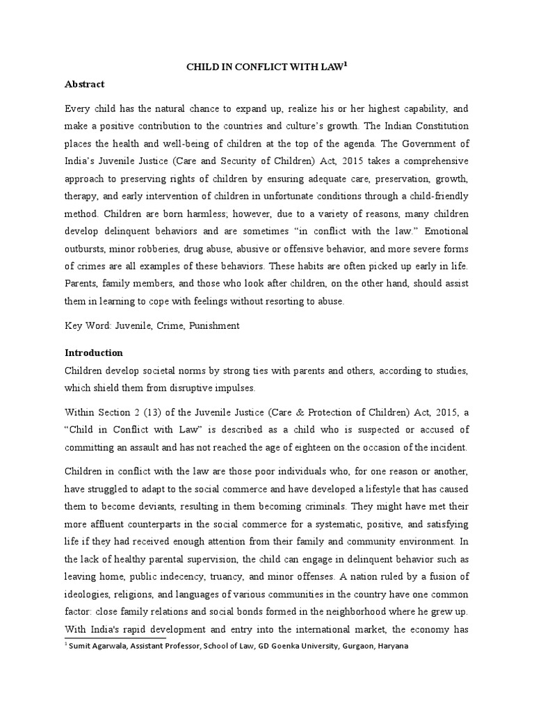 Child in Conflict With Law | PDF