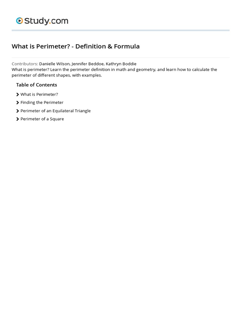Understanding Perimeter in Geometry | PDF
