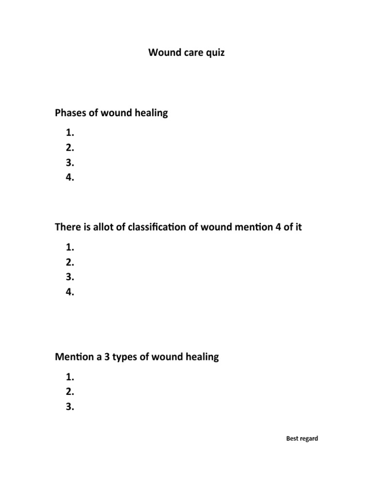 Wound Care Quiz PDF