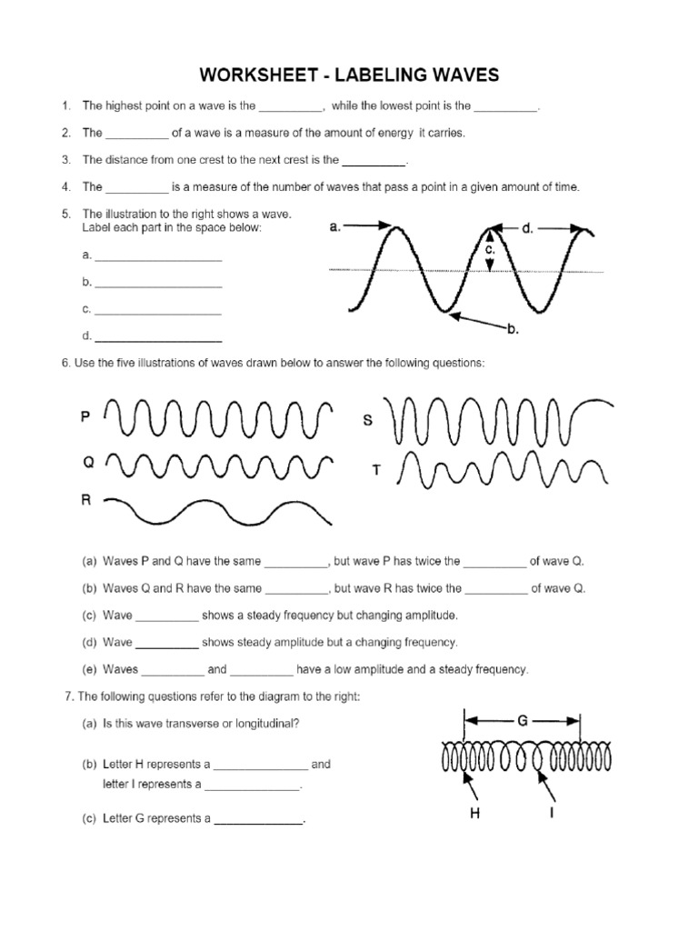 Transverse V Longitudinal Wave Worksheet 2b107dk | PDF