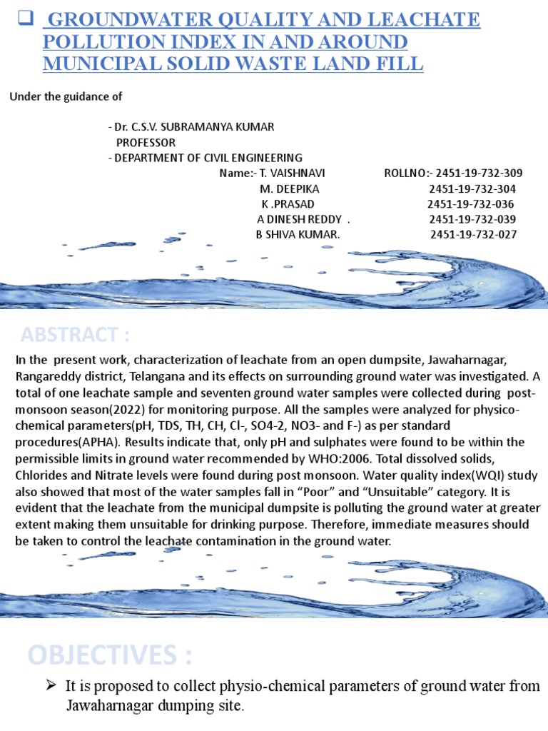Groundwater Quality And Leachate Pollution Index In Pdf