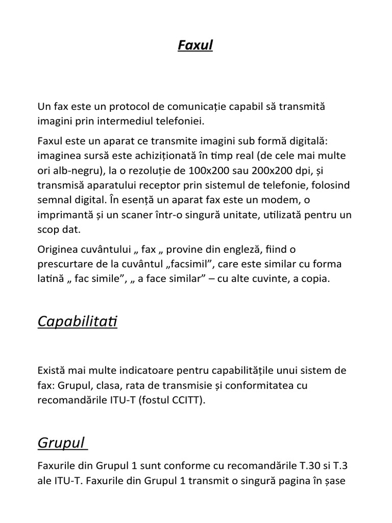 Referat Despre Fax | PDF