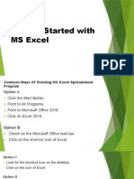 Getting Startedwith MSExcel