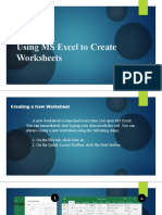Using MSExcelto Create Worksheets