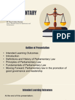 Parliamentary Law - Dr. Gary Ador Dionisio