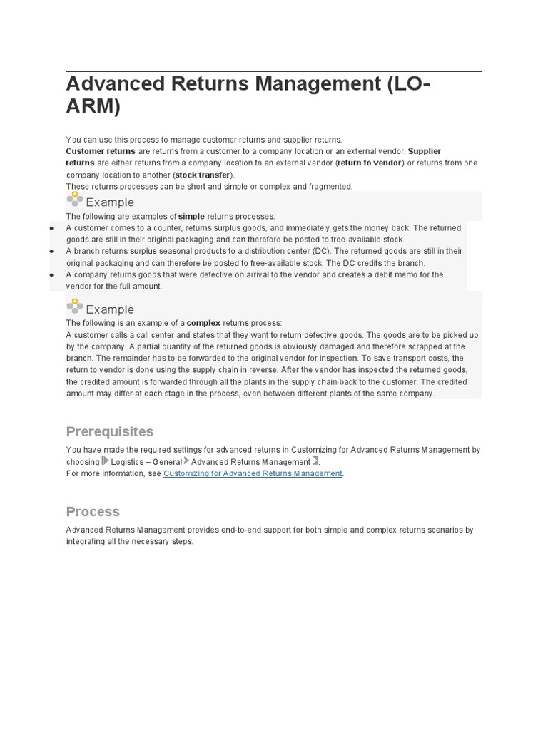Advanced Returns Management Pdf