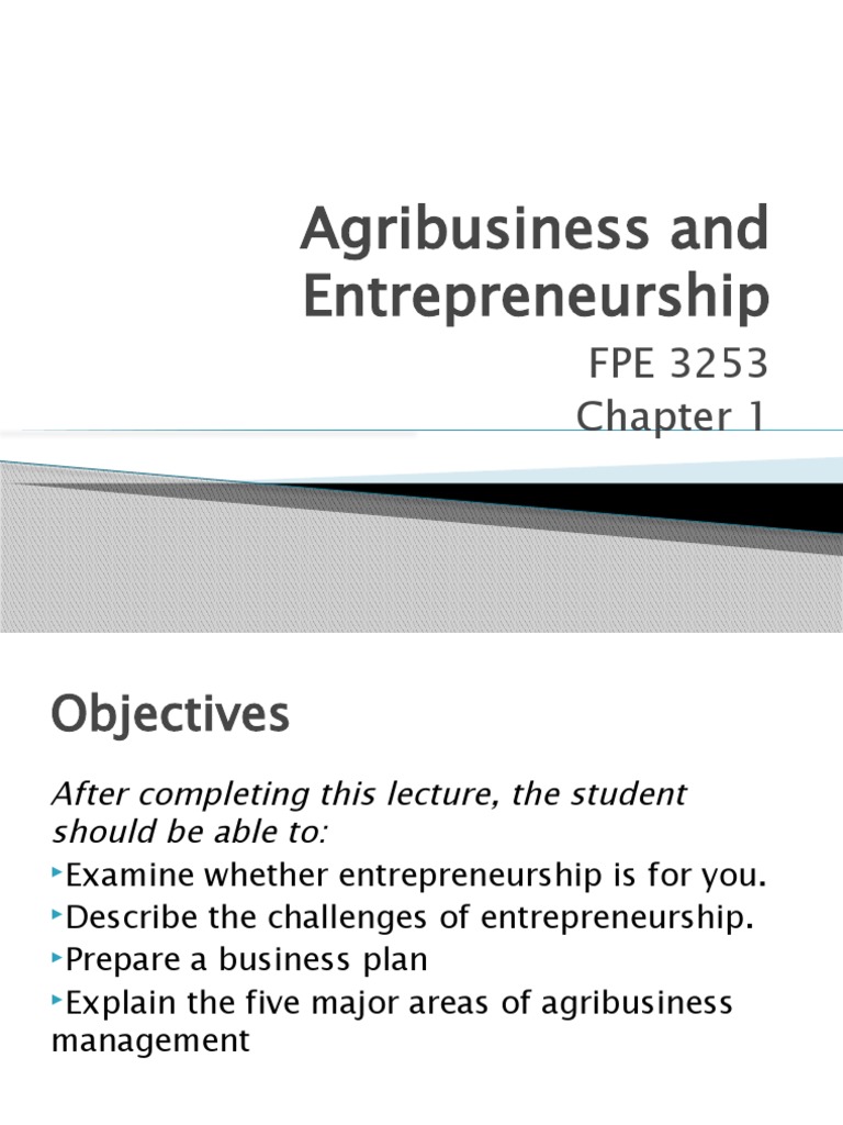 WEEK 1 Agribusiness and Entrepreneurship | PDF | Entrepreneurship | Pricing