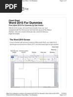 Download Dummies Guide - Word 2010 Cheat Sheet by Ryan Jones SN64365241 doc pdf
