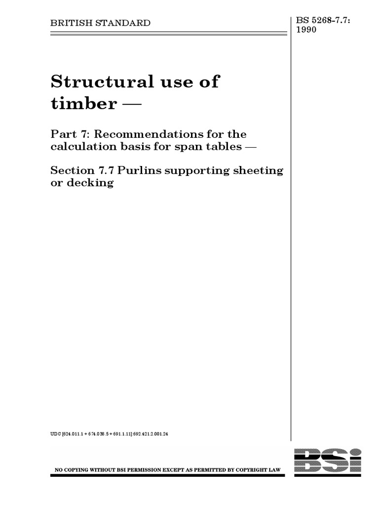 BS 5268 - 7.7 Structural Use of Timber PDF | PDF