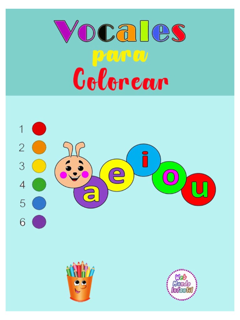 Dibujos para Colorear Las Vocales | PDF