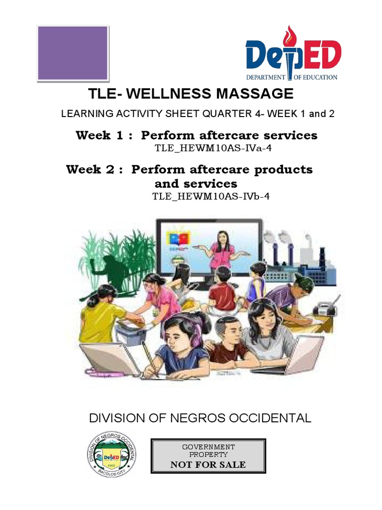 TleWellness Massage Week 1 Perform Aftercare Services Week 2 Perform Aftercare Products and