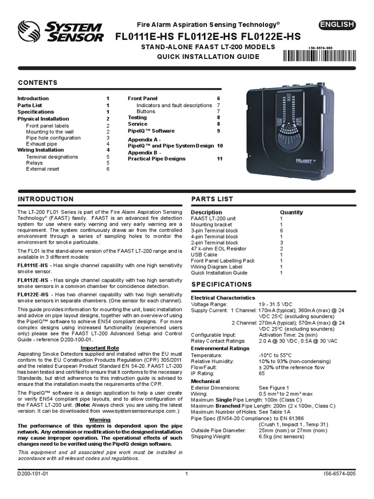 FAAST-LT-200-Stand-Alone-Quick Install Guide | PDF