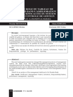 Le Role Du Tableau de Bord Dans L'amelioration de L'efficacite Du System de Controle de Gestion - Cas - La Banque Al-Baraka PDF