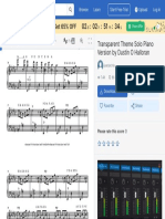 Transparent Theme Solo Piano Version by Dustin O Halloran Sheet Music For Piano (Solo) Musescore - Com 2 PDF