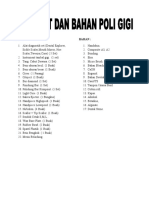 List Alat Dan Bahan Poli Gigi