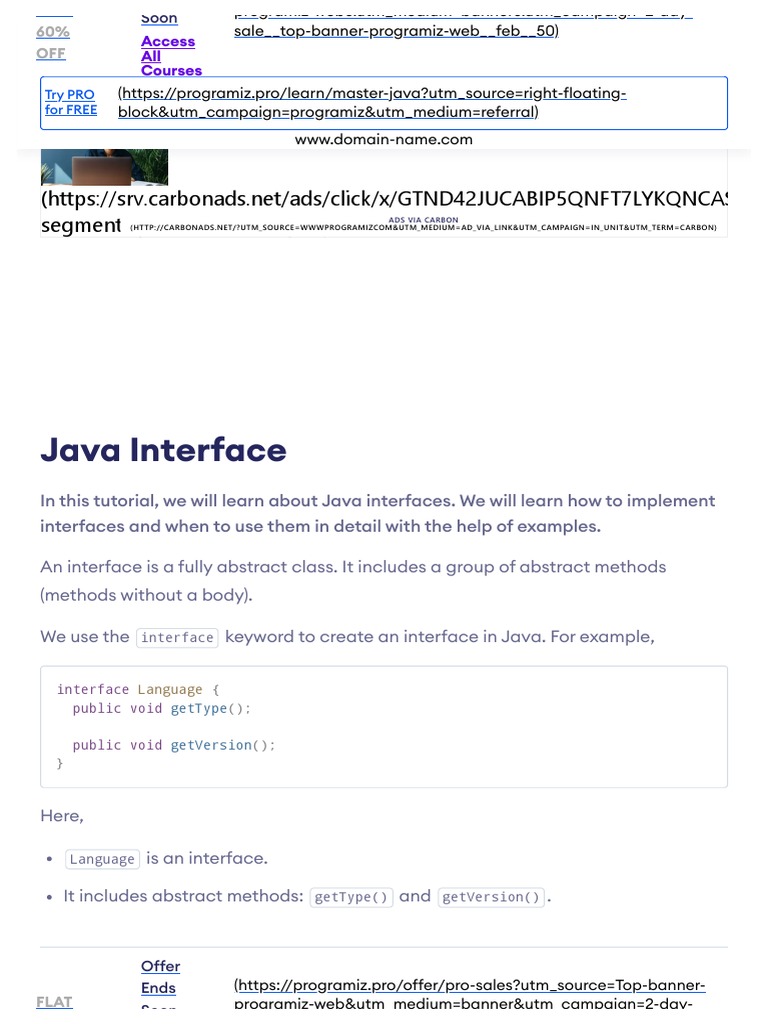 Java Interface (With Examples) | PDF