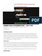 Economics Project On Government Budget - Class 12 CBSE PDF