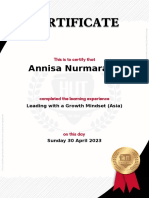 Leading With A Growth Mindset (Asia) - Certificate PDF