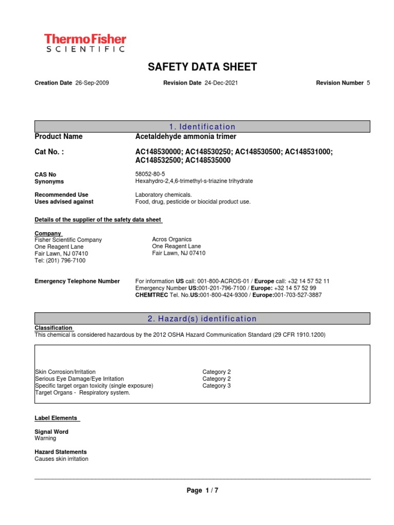 Un1841 SDS PDF Personal Protective Equipment Carbon Dioxide