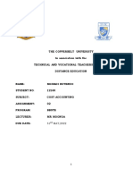 Cost Accounting Overhead Analysis Sheet