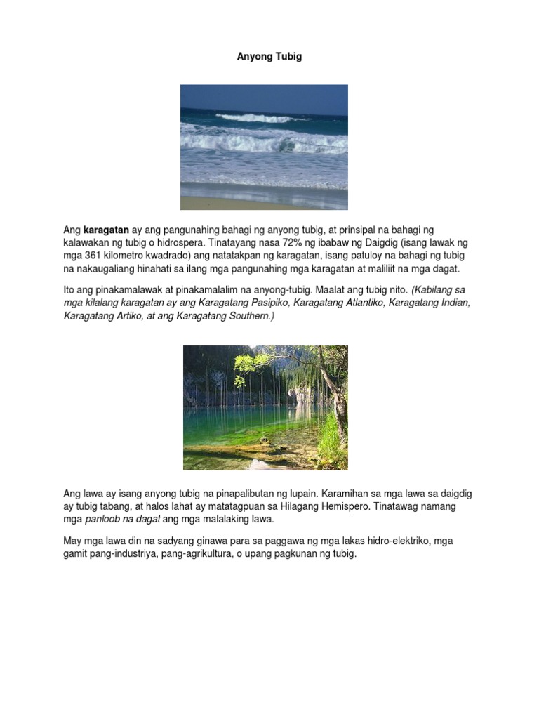 Anyong Tubig | PDF