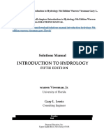 Introduction To Hydrology: Solutions Manual