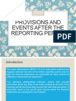 Provisions and Events After The Reporting Period