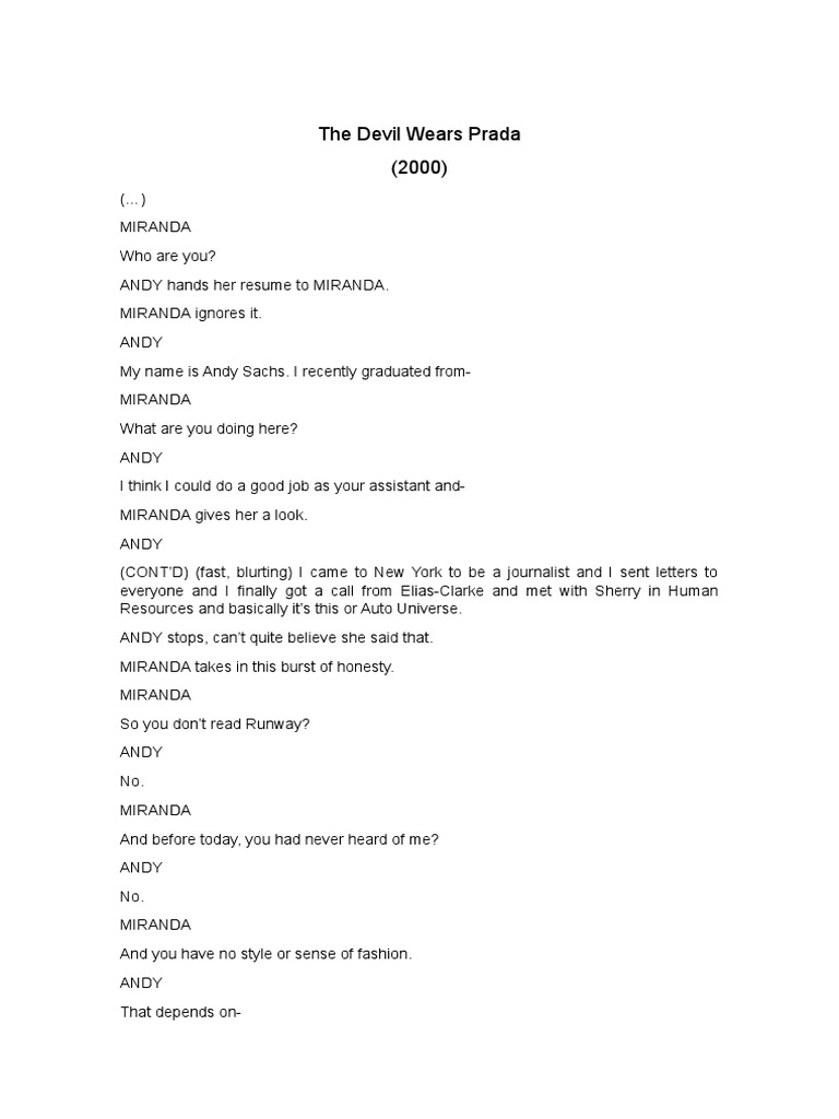 Miranda Interviews Andy for Assistant Job | PDF
