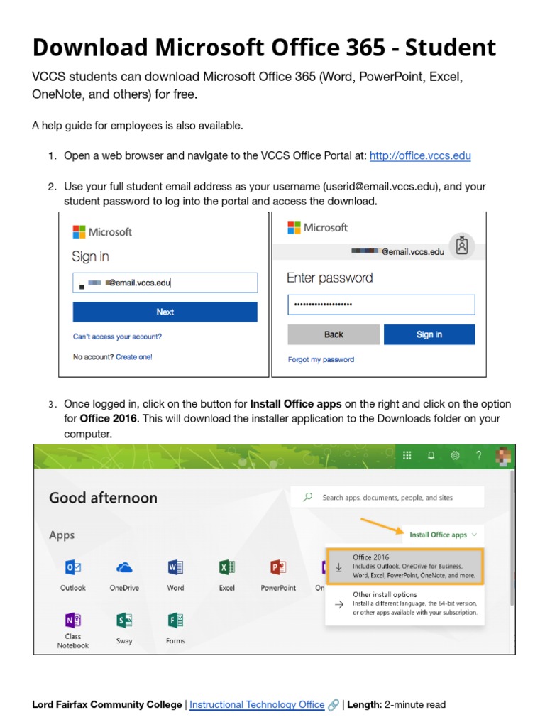 Microsoft Office 365 Student PDF | PDF