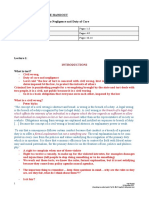 Handout For Week One Law of Tort Lectures 1-3 2